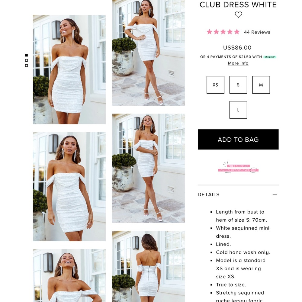 Frequent the CLUB dress in white!